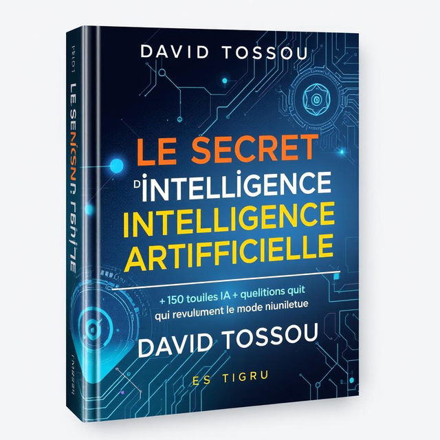 A captivating book cover for 'Le Secret de l'Intelligence Artificielle' by David TOSSOU