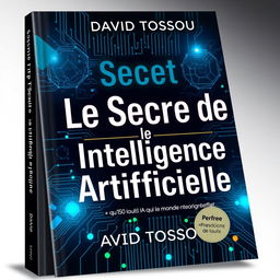 A captivating book cover for 'Le Secret de l'Intelligence Artificielle' by David TOSSOU