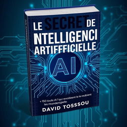 A captivating book cover for 'Le Secret de l'Intelligence Artificielle' by David TOSSOU