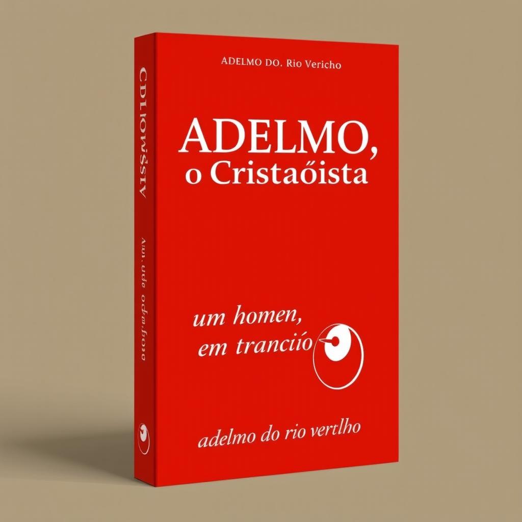 A striking book cover design in bold red tones featuring the title in bold white letters: "ADELMO, o CRISTAOÍSTA" prominently at the top