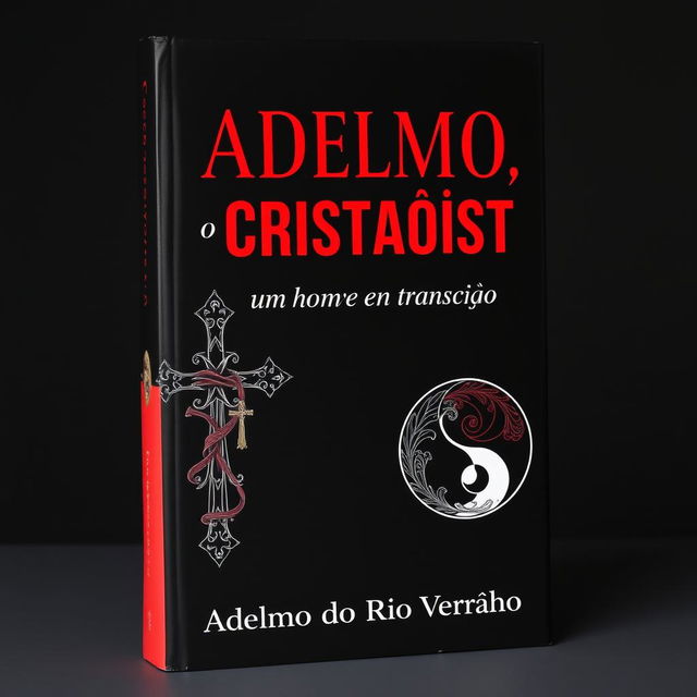 A book cover featuring a striking black and red color scheme