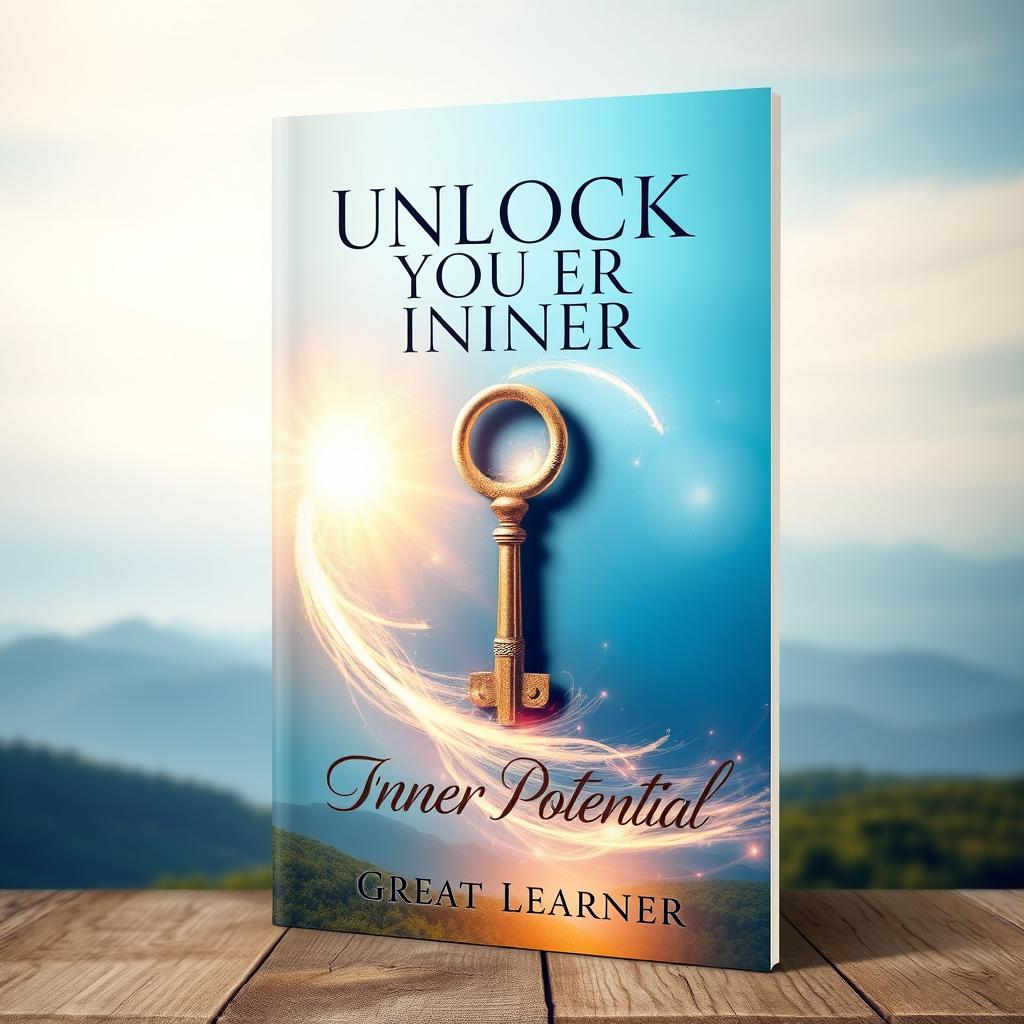 A visually stunning book cover design for 'Unlock Your Inner Potential' by Great Learner