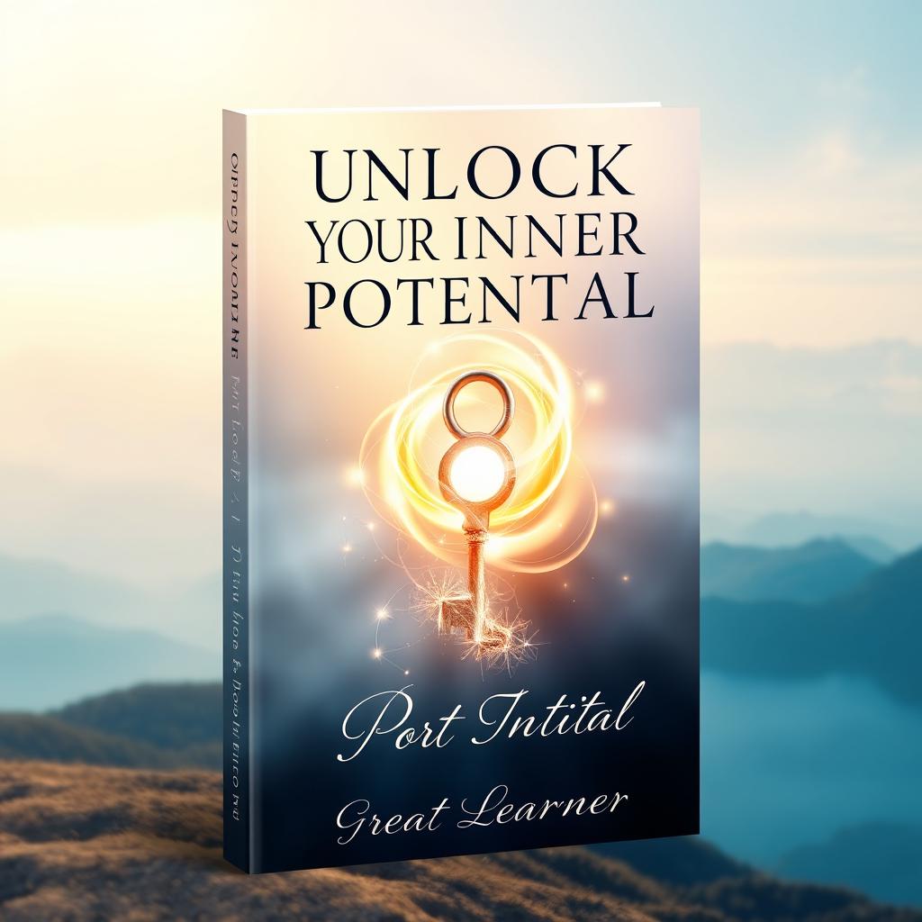 A visually stunning book cover design for 'Unlock Your Inner Potential' by Great Learner