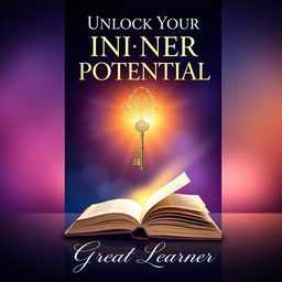 A captivating book cover design for 'Unlock Your Inner Potential' by Great Learner