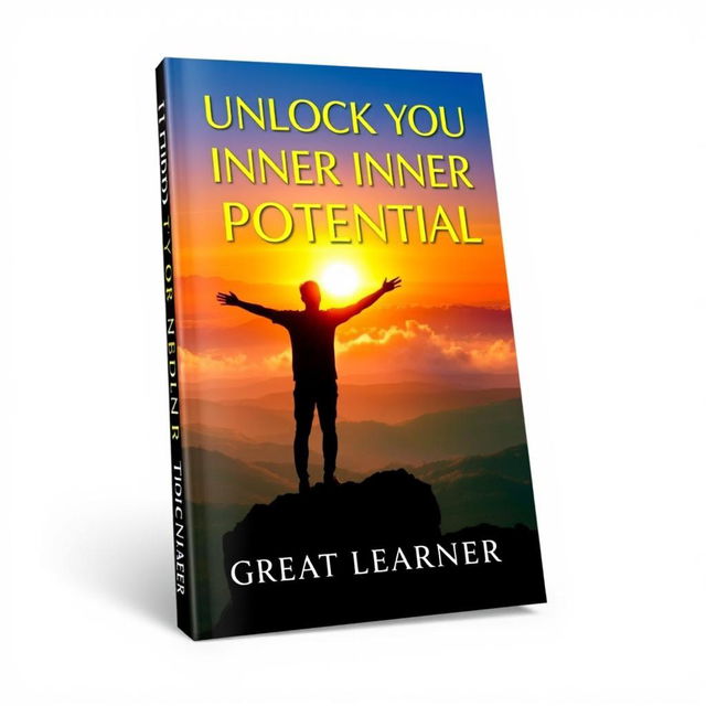 A motivational book cover design for 'Unlock Your Inner Potential' by Great Learner