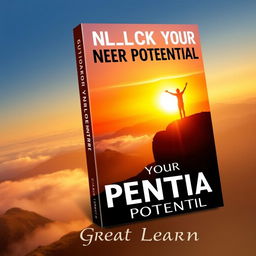 A motivational book cover design for 'Unlock Your Inner Potential' by Great Learner