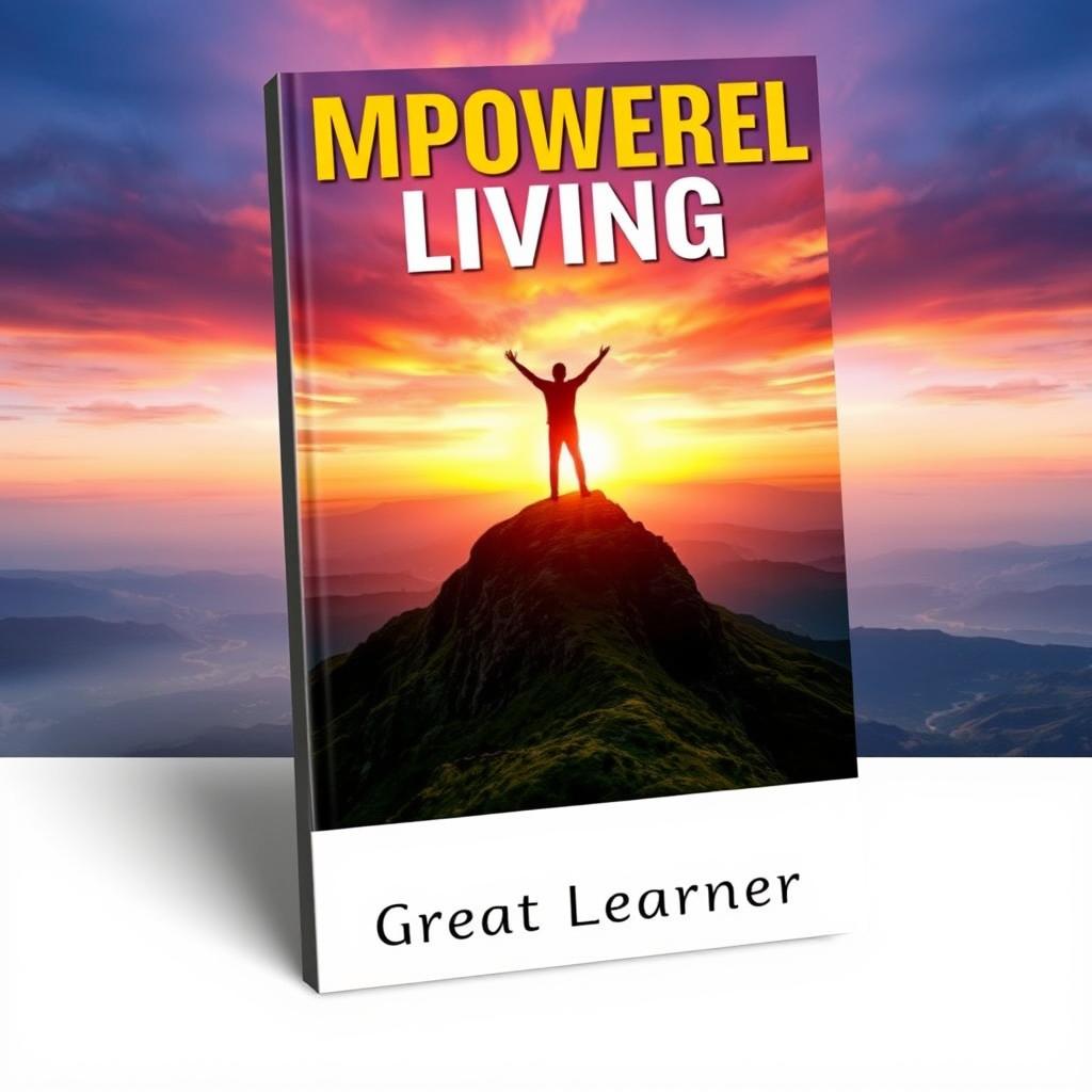 A striking book cover design for 'Empowered Living' by Great Learner