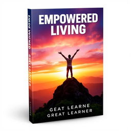 A striking book cover design for 'Empowered Living' by Great Learner