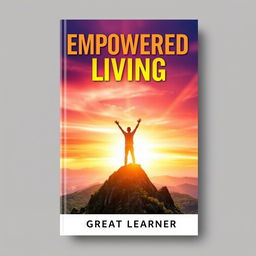 A striking book cover design for 'Empowered Living' by Great Learner