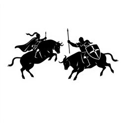 A silhouette logo showcasing two knights facing each other