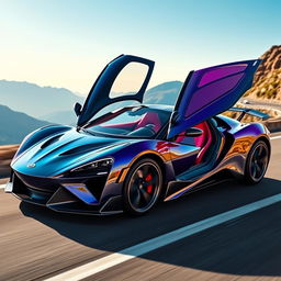 A stunning new brand sports car featuring sleek, aerodynamic lines and an eye-catching design reminiscent of a 2020 model