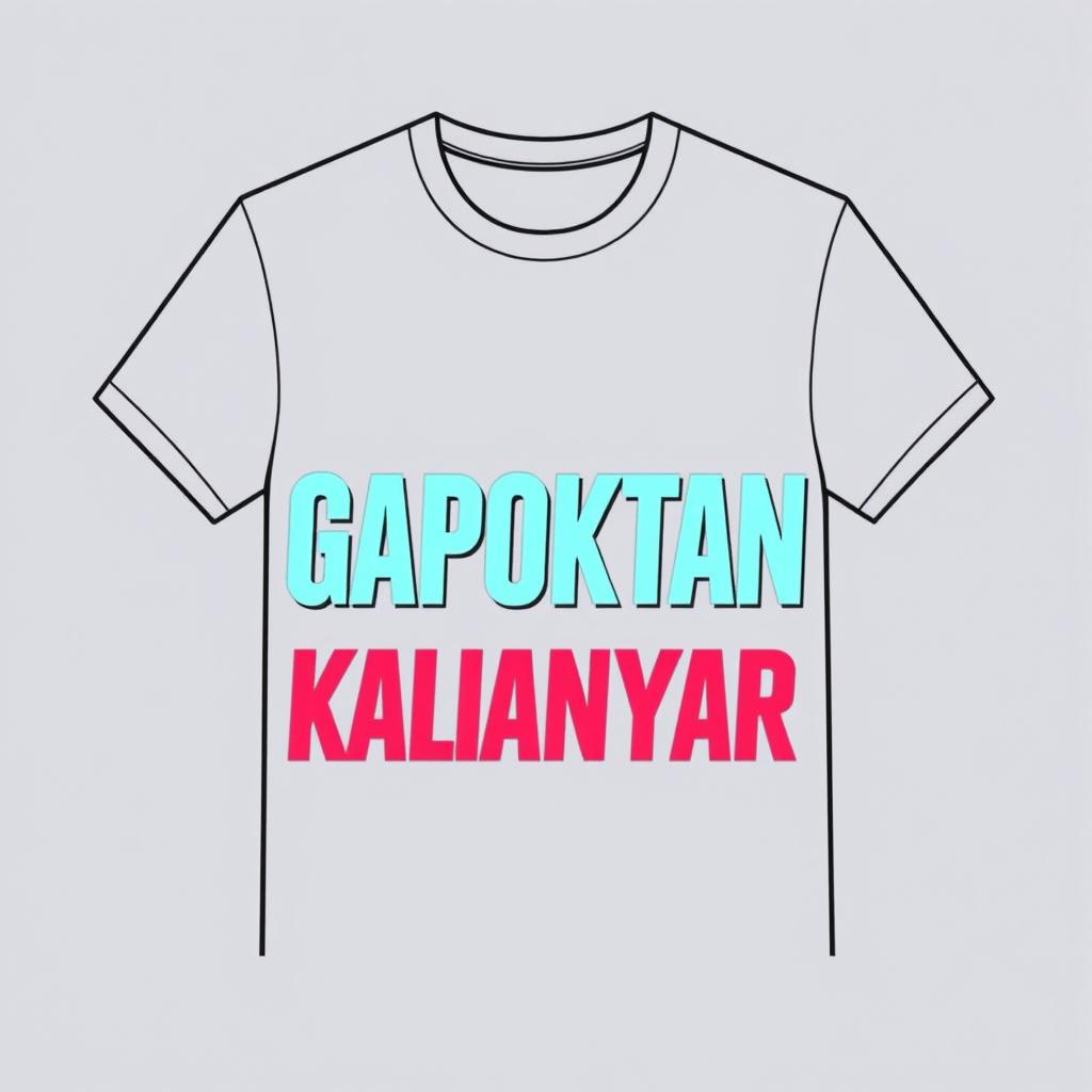 A stylish and modern graphic t-shirt design featuring the text "GAPOKTAN KALIANYAR" prominently displayed