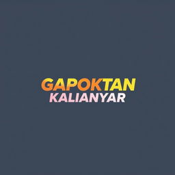 A stylish and modern graphic t-shirt design featuring the text "GAPOKTAN KALIANYAR" prominently displayed