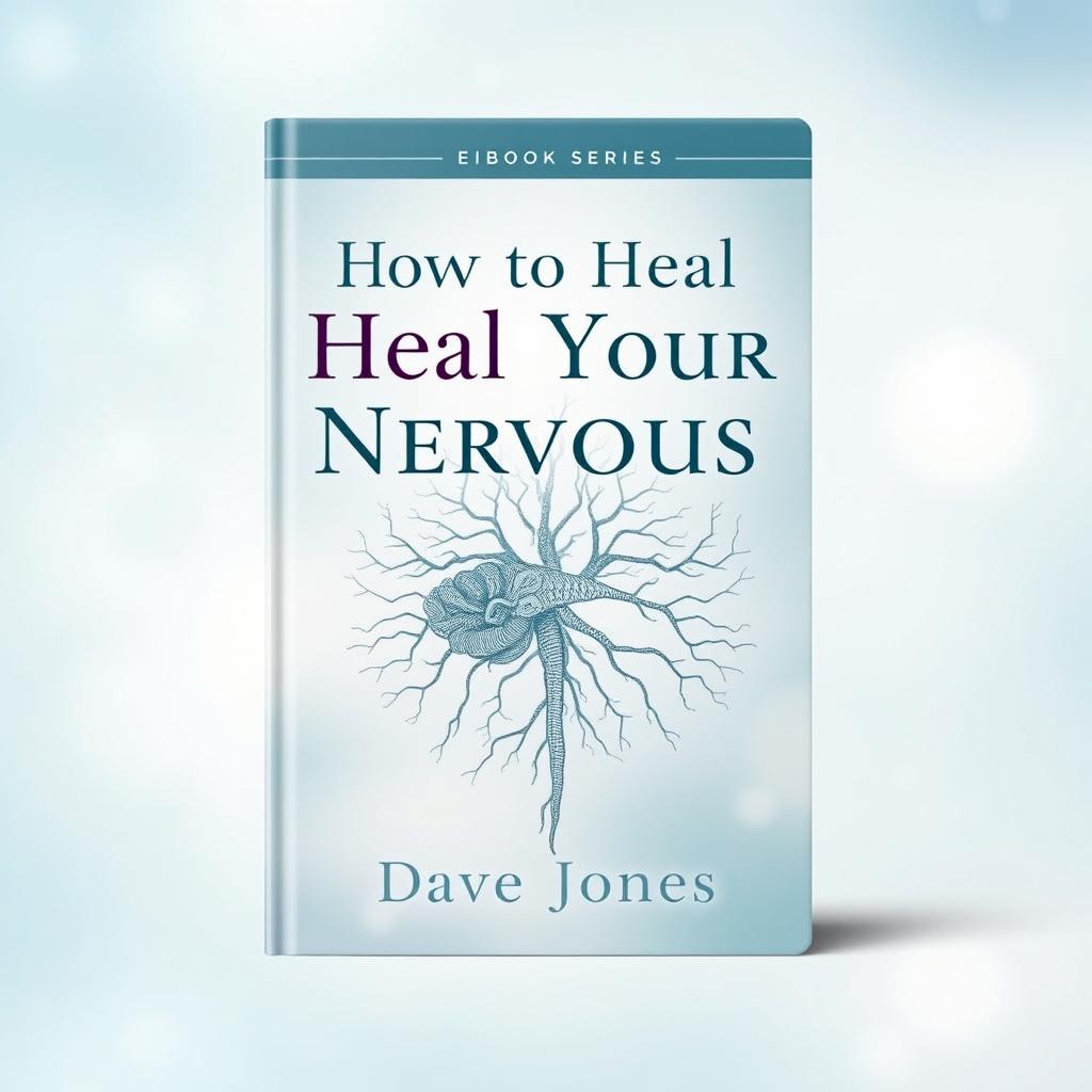 An attractive eBook cover with a modern and soothing design featuring the title "How to Heal Your Nervous System" prominently in an elegant font