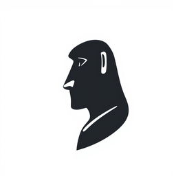 A stylized silhouette logo of an Easter Island statue face turned to the right, featuring the distinct features such as its elongated head and prominent nose