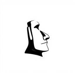 A stylized silhouette logo of an Easter Island statue face turned to the right, featuring the distinct features such as its elongated head and prominent nose