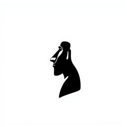 A stylized silhouette logo of an Easter Island statue face turned to the right, featuring the distinct features such as its elongated head and prominent nose