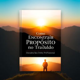 A captivating eBook cover design for "Como Encontrar Propósito no Trabalho" featuring an inspiring theme of personal growth and professional fulfillment