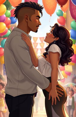 A romantic scene depicting the love story of Jocelyn and Liam from *Fate & Fire*