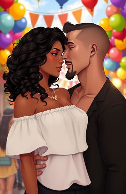 A romantic scene depicting the love story of Jocelyn and Liam from *Fate & Fire*