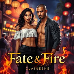 A captivating book cover for the romance novel *Fate & Fire*