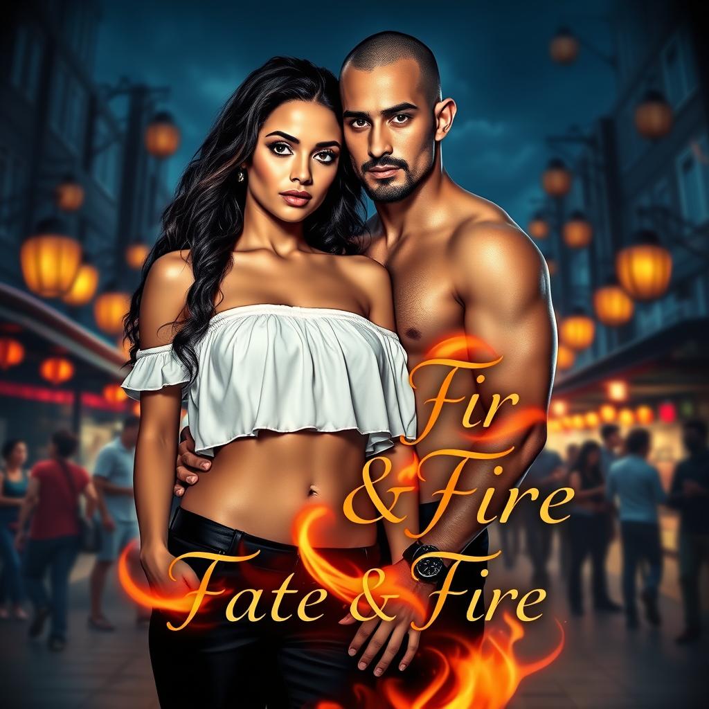 A captivating book cover for the romance novel *Fate & Fire*