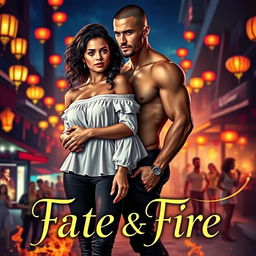 A captivating book cover for the romance novel *Fate & Fire*