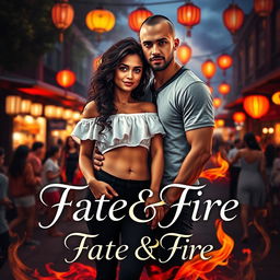 A captivating book cover for the romance novel *Fate & Fire*