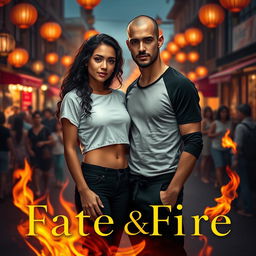 A captivating book cover for the romance novel *Fate & Fire*