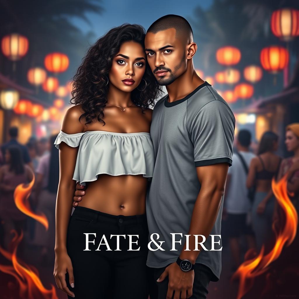 A captivating book cover for the romance novel *Fate & Fire*