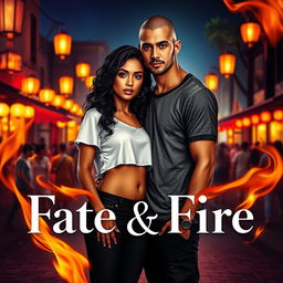 A captivating book cover for the romance novel *Fate & Fire*