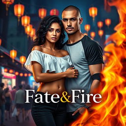 A captivating book cover for the romance novel *Fate & Fire*