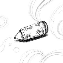 A poetic hand-drawn illustration in black and white featuring an eraser symbolizing the correction of past mistakes