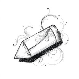 A poetic hand-drawn illustration in black and white featuring an eraser symbolizing the correction of past mistakes