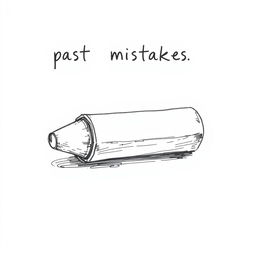 A hand-drawn illustration in black and white featuring an eraser symbolizing the correction of past mistakes