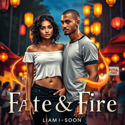 A captivating book cover for the romance novel *Fate & Fire*