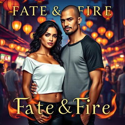 A captivating book cover for the romance novel *Fate & Fire*