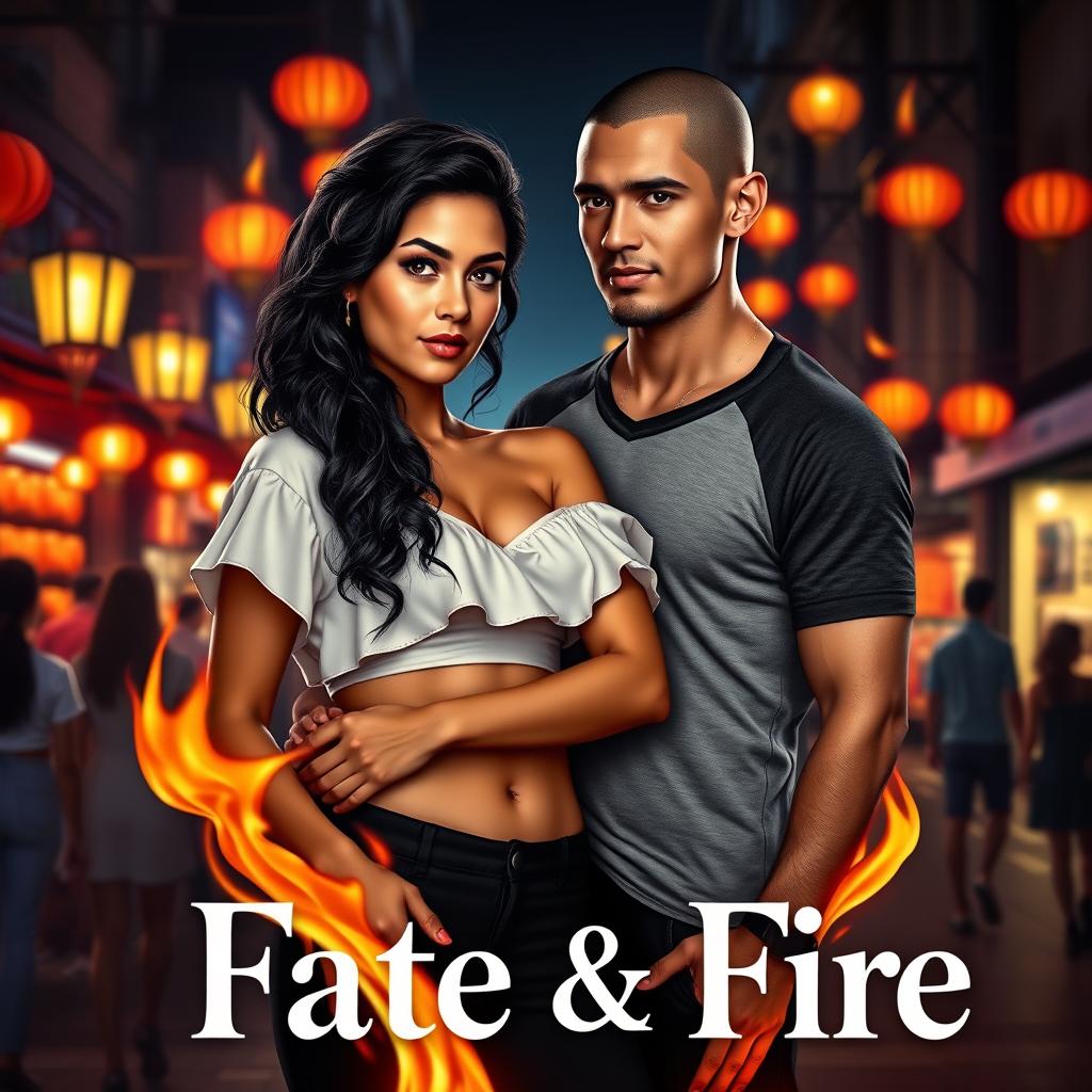 A captivating book cover for the romance novel *Fate & Fire*