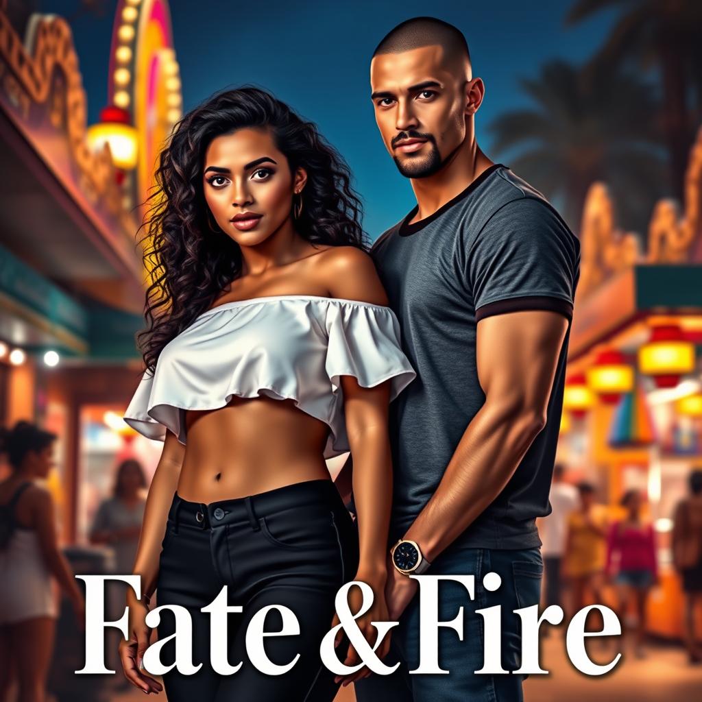 A captivating book cover for the romance novel *Fate & Fire*