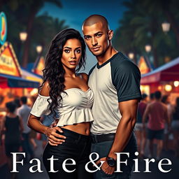 A captivating book cover for the romance novel *Fate & Fire*