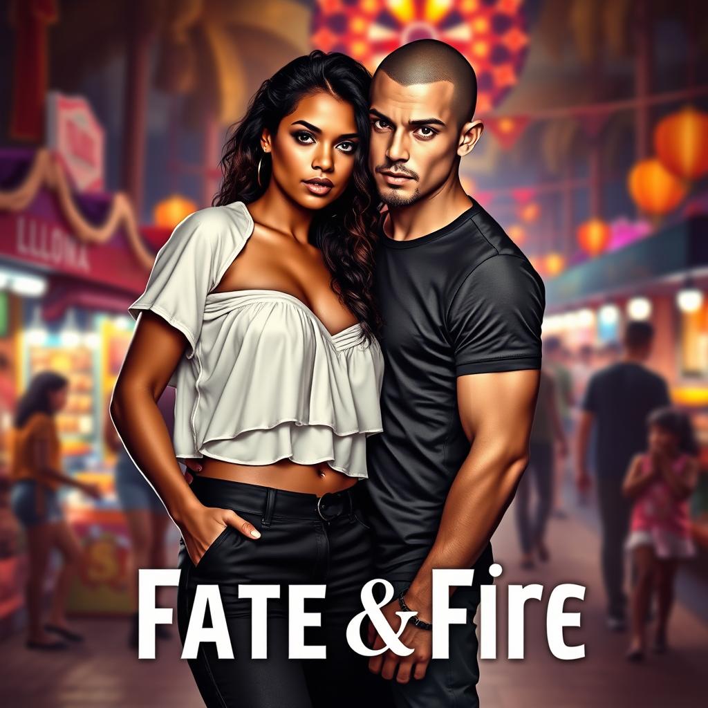 A captivating book cover for the romance novel *Fate & Fire*