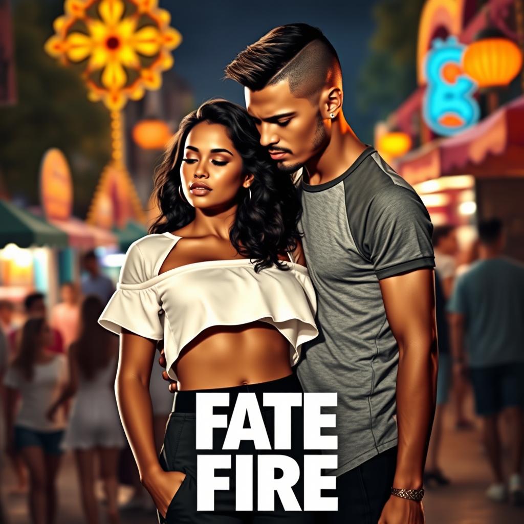 A captivating book cover for the romance novel *Fate & Fire*