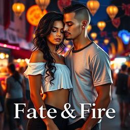 A captivating book cover for the romance novel *Fate & Fire*