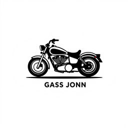 A simple and clean biker logo featuring a minimalist motorcycle silhouette