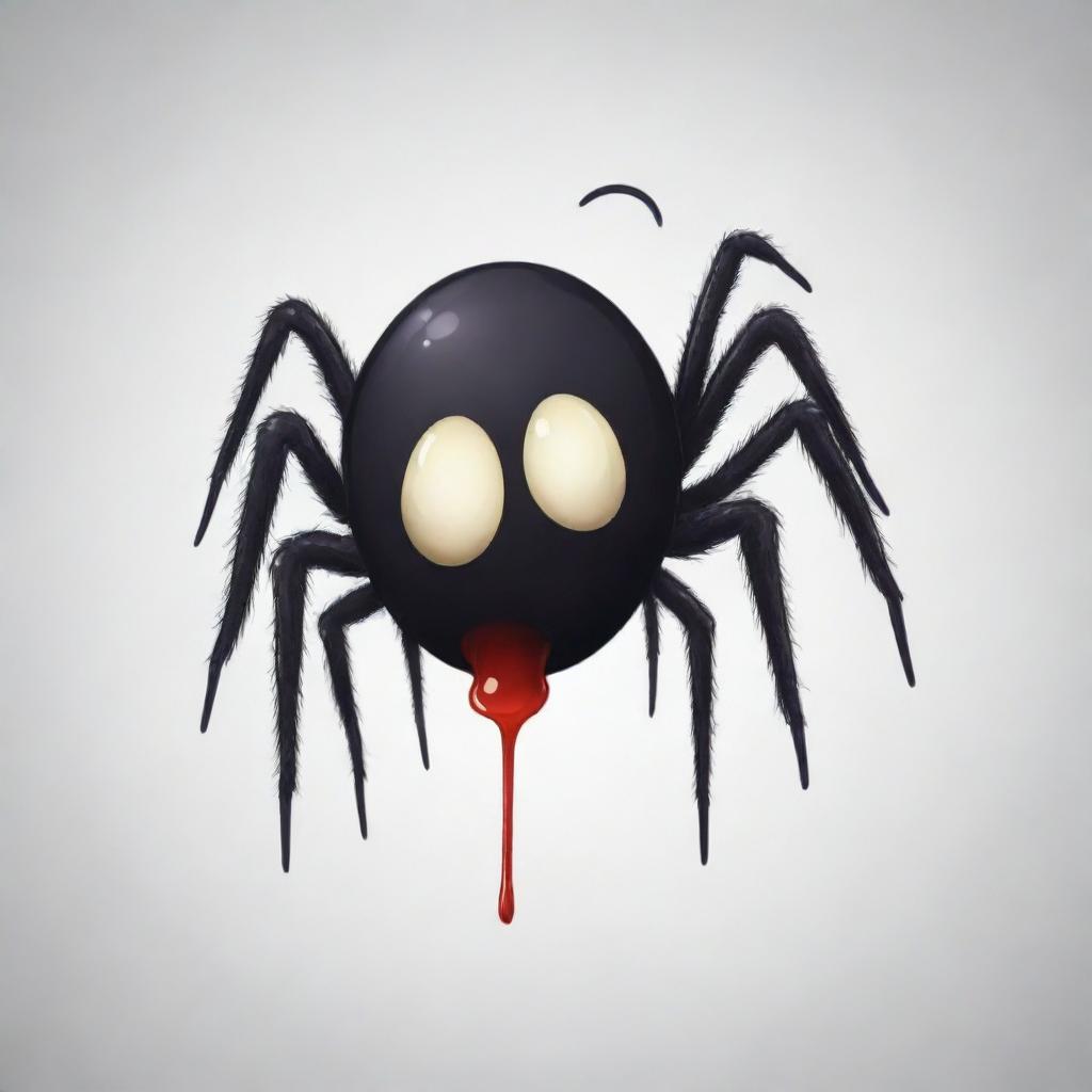 A heartbroken spider, dripping with venom. Its expressions communicate love failure, sadness, and a sense of loss. Its venomous aspect is emphasized but in a non-threatening way.