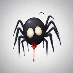 A heartbroken spider, dripping with venom. Its expressions communicate love failure, sadness, and a sense of loss. Its venomous aspect is emphasized but in a non-threatening way.