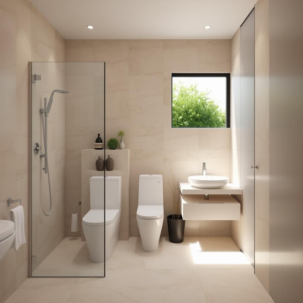 A stylish and functional bathroom design measuring 3