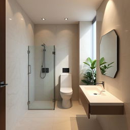 A stylish and functional bathroom design measuring 3