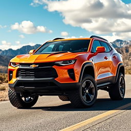 A striking Chevrolet Camaro reimagined as a sporty SUV, featuring aggressive styling similar to the original Camaro but with a taller, more robust body