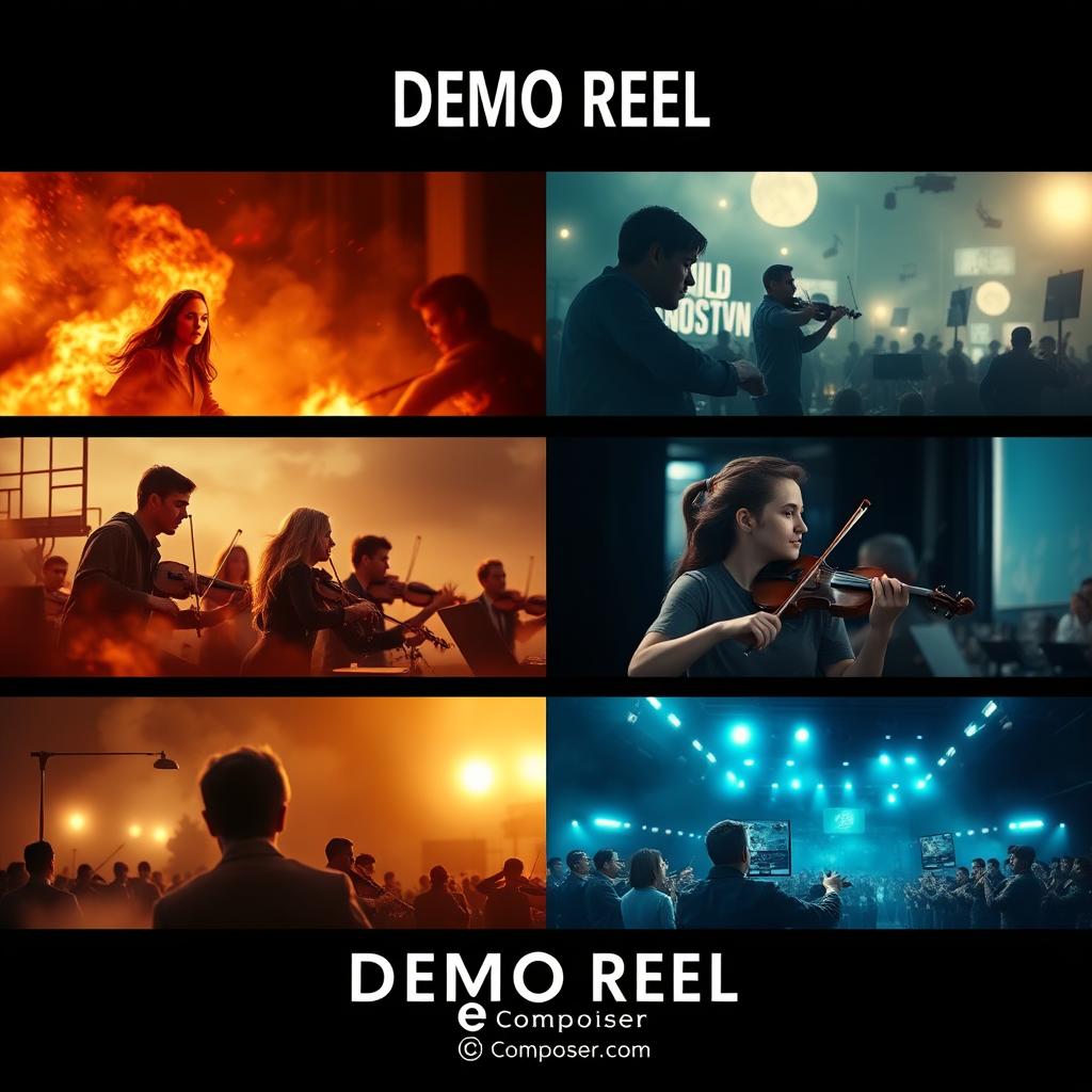 A dynamic demo reel showcasing various music compositions for film and TV